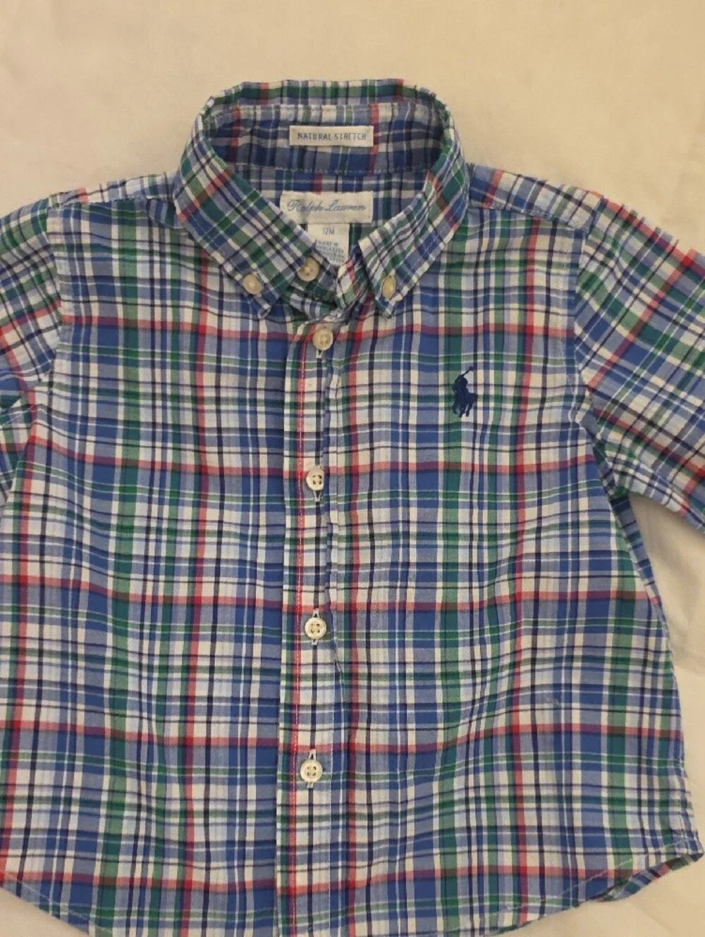 Ralph Lauren Toddler Boys Blue Plaid Button-Down Shirt